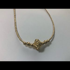 Gold Filled Beaded Necklace with Gold Filled Nugget